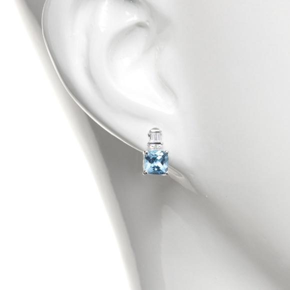 genuine blue topaz earrings - Picture 1 of 1